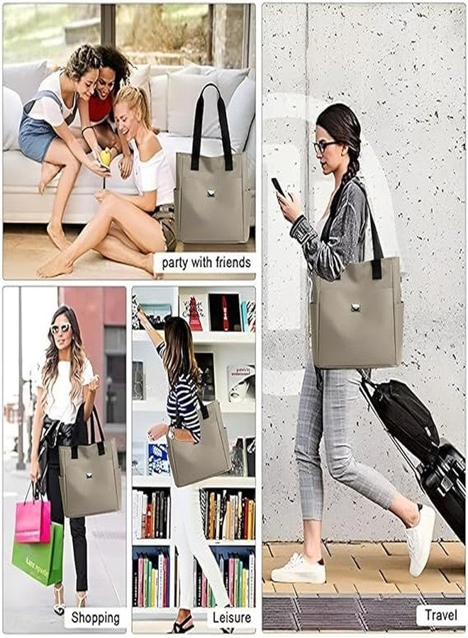Kresal Nylon Tote Bag for Women, Multi-pocket Large Shoulder Bag Casual Handbag with Zipper for Wrok Travel College - Multicolor - Image 5